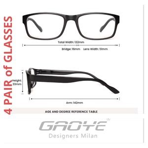 NWT +1.25 Reading/Computer Glasses•4 PAIR•